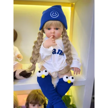 Силиконовата кукла-реборн 60 см, играчка за момичета, реалистичен винил дете с филтър корпус, подарък за рожден ден, комплект за кукли-Реборн