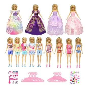 Стоп-моушън облекло 30 см Kawaii 66 позиции /лот, детски играчки, сватбена рокля, бански костюми, закачалка за чанти за Барби, подарък за детска игра 