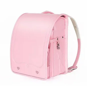 Училищни чанти за момичета, сладки розови раници, висококачествен кожен ортопедичен училище с чанта, детски чанти, водоустойчив японски училищна чанта
