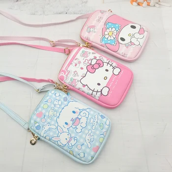Чанта-месинджър Sanrio Kuromi, сладък калъф за карти, чанта на рамото с шарките на 