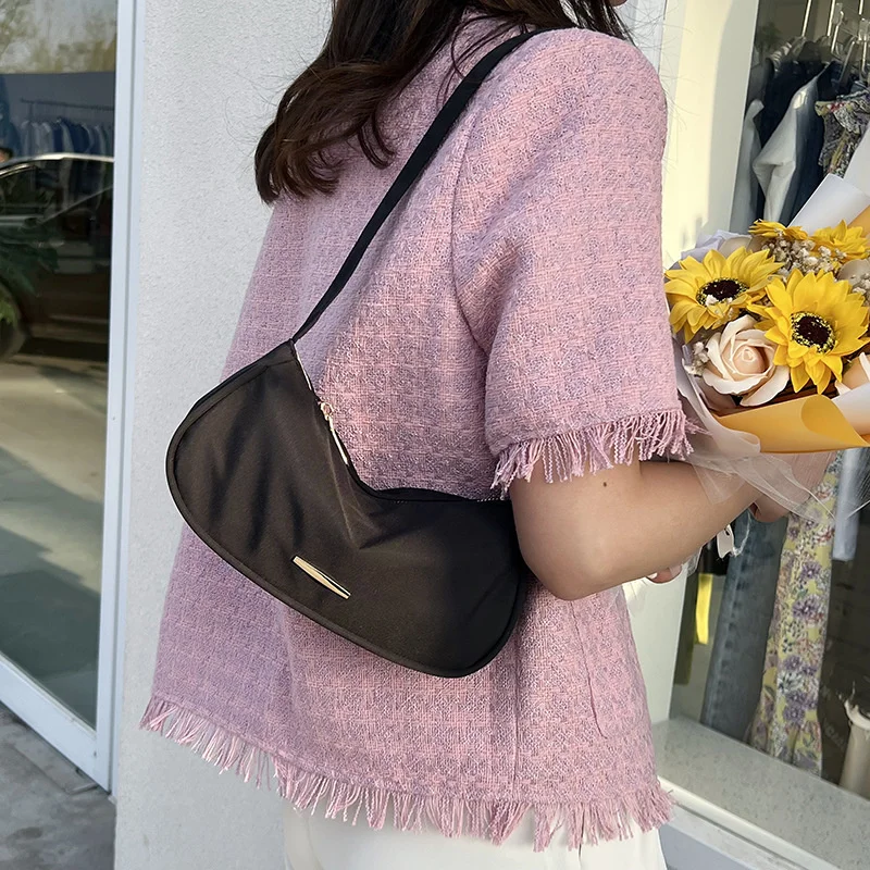 Дамски ежедневни чанта през рамо, модерен изискан дамски чанти 2022, чанта-тоут с цип от найлон, висококачествена чанта за пазаруване