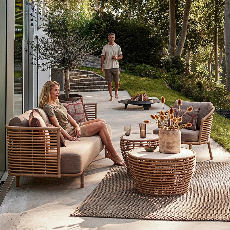 Индивидуален открит диван от ратан за отдих в двора на открит балкон ротанговое стол слънцезащитен водоустойчив B & B sun room