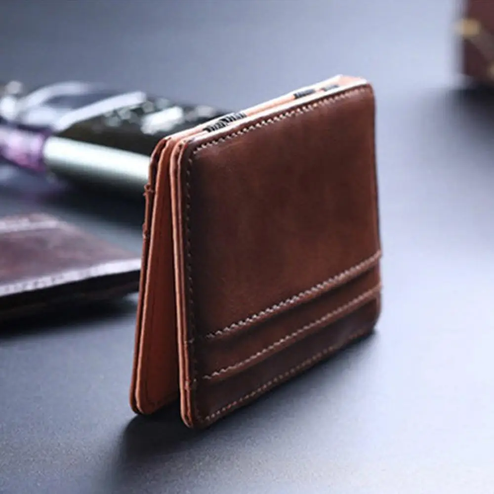 Ултра-мини-портфейл, мъжки малко в чантата си визитка, без портфейли, държач, изкуствена кожа, портмоне, портфейл с логото на монета, кожата I5A3
