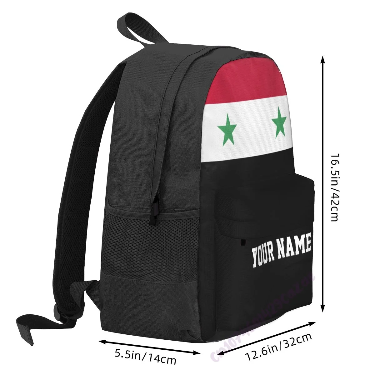 Потребителско име Раница от полиестер с флага на Сирия, мъжки и дамски пътна чанта, Ежедневни студентски туризъм чанта, къмпинг