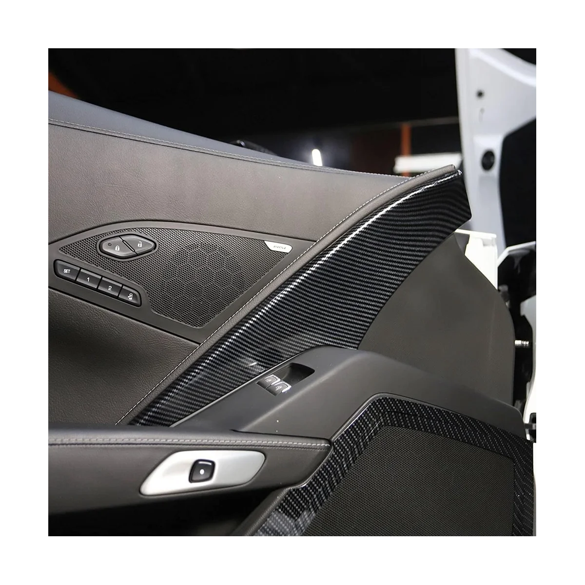 За Chevrolet Corvette C7 2014-2019 LHD Carbon Fiber Dry автомобилна вътрешна рамка, която панел Украса Украса на капачки Аксесоари
