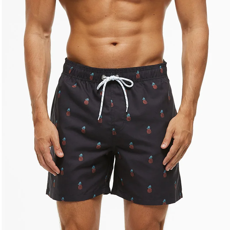 Мъжки плажни шорти, мрежести къси панталони, ежедневни мрежа лигавицата, мъжки бански костюм, плажно облекло, бързо съхнещи шорти за плуване, бански за мъже