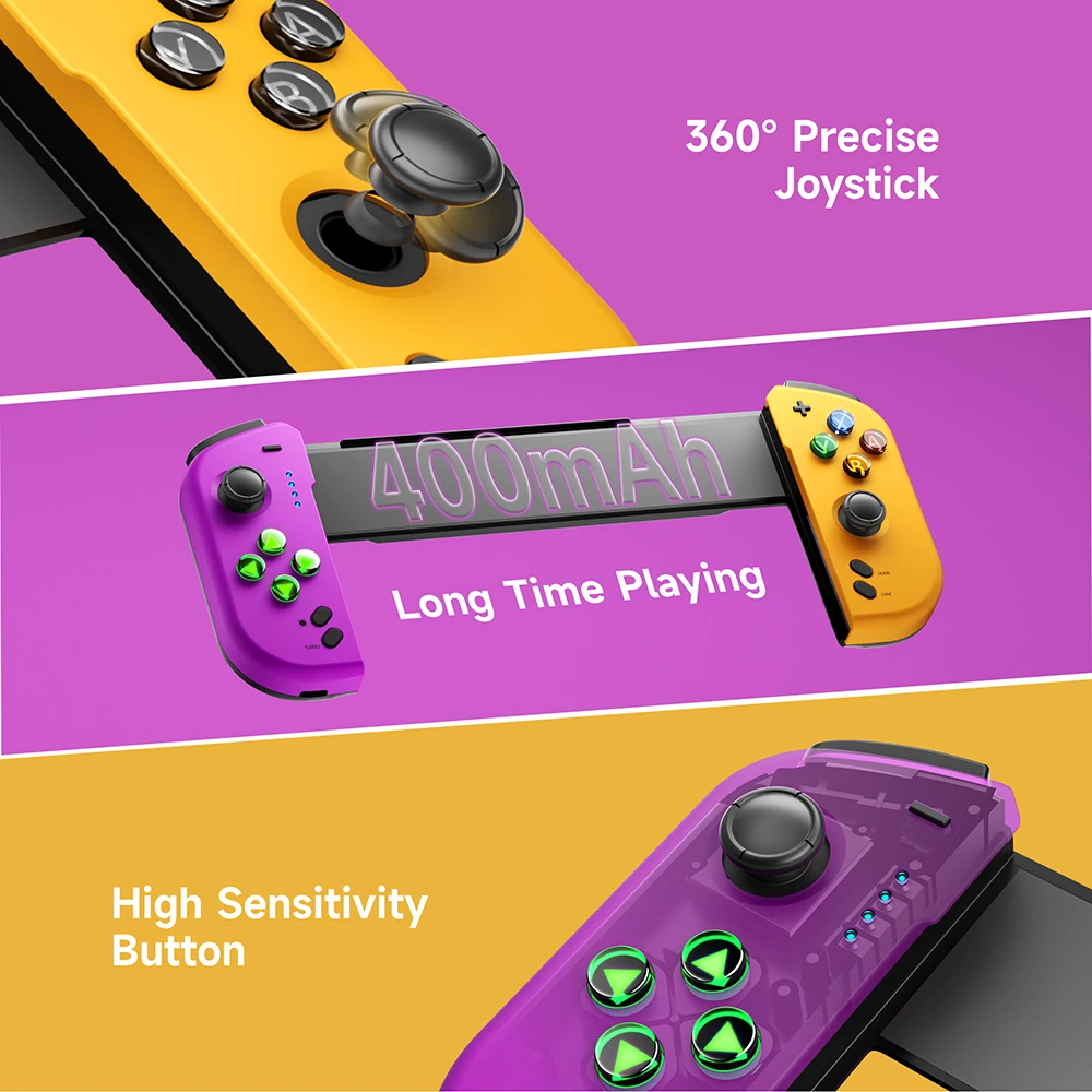 Контролер EasySMX 7046 Превключвател за Nintendo Switch /OLED, едно Парче контролер Joypad Switch Pro за ръчен режим, 6-ос жироскоп