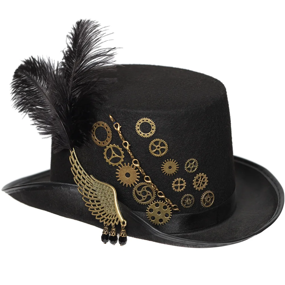 Хелоуин, ретро Унисекс, парна оборудване, пънк-готически шапка, очила, свалящ шапка за уши, украса за празнични партита