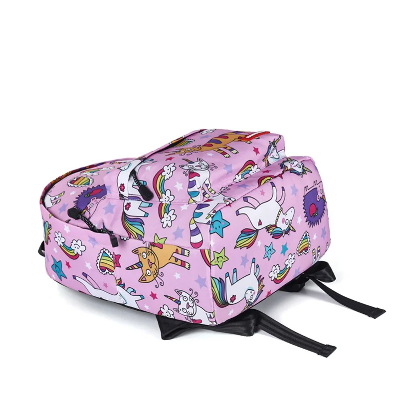 Холщовая училищна чанта с единорогом, училищен раница за момчета и момичета, пътен раница, просто лек розов раница Mochila за деца